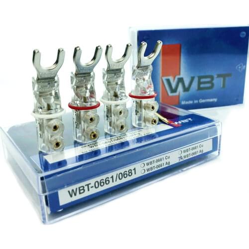 1 Set WBT 0681 AG Silver Y Spade Free Welding Y Connectors Audio Speaker Y Plug