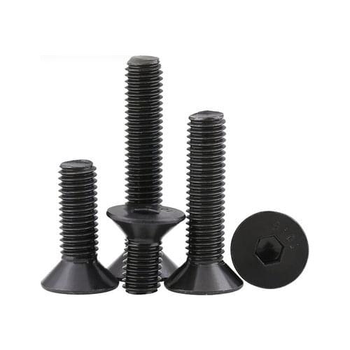 5pcs 5/16-18 allen screws countersunk head inner hexagon screw flat bolts mechanical bolt system 10.9 class high strength black