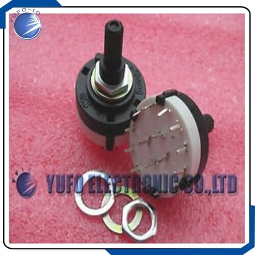 Free Shipping One Lot 2p,4 pole 12 positions MBB PCB Rotary switch NEW,4P12T