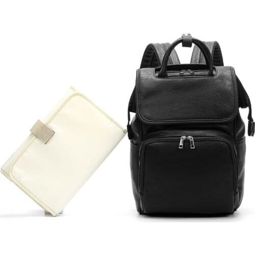 Diaper Bags PU Leather Mummy Maternity Nappy Travel Backpack Multi Function Organizer Large Capacity