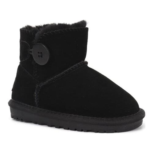 2021 High Quality Children Australia Classic Snow Boots Real Leather wooden buttons Winter Boys Girls Warm Shoes 12y baby boots