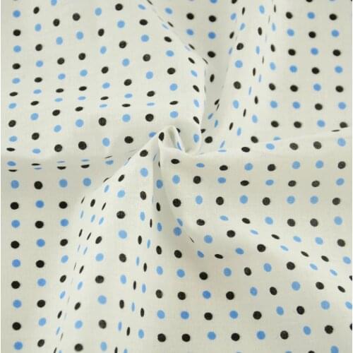 Booksew Printed Blue and Black Dots Design 100% Cotton Fabric Sewing Tecido Home Textile Cloth Patchwork Plain Fat Quarter