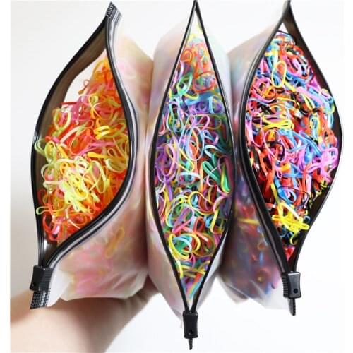 1000/2000pcs Girls Elastic Hair Band Children Ponytail Holder Rubber Bands Kid Headband Gum for Hair Accessories Mesh/Zipper Bag