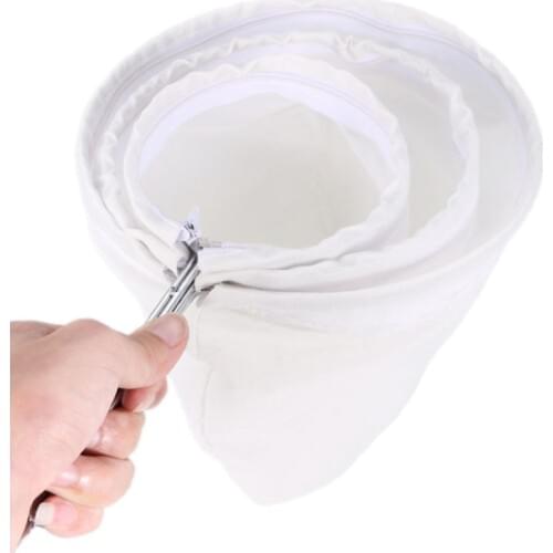 Thai Tea Filter Stainless Steel Traditional Thai Style Asian Pulled Tea Strainer with Zipper Removable Strainer Sock