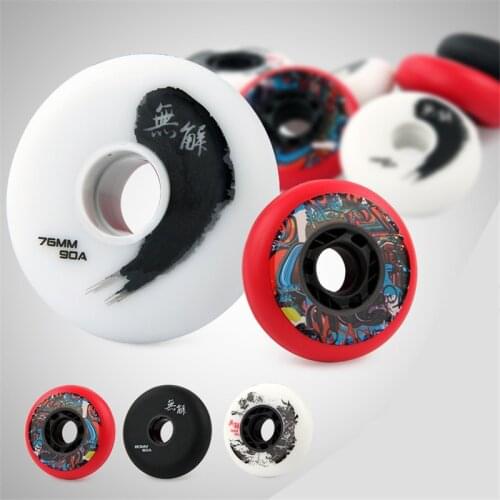 90A slide wheel for SEBA Sliding roller skate shoes tyre black white red 72mm 76mm 80mm using 608 skating bearing Solid meat 8p