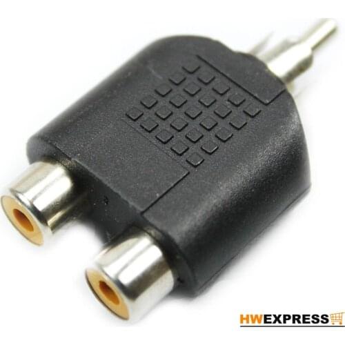 HWEXPRESS Hot 5Pcs RCA AV Audio Y Splitter 1 Male to 2 Female Plug Adapter New