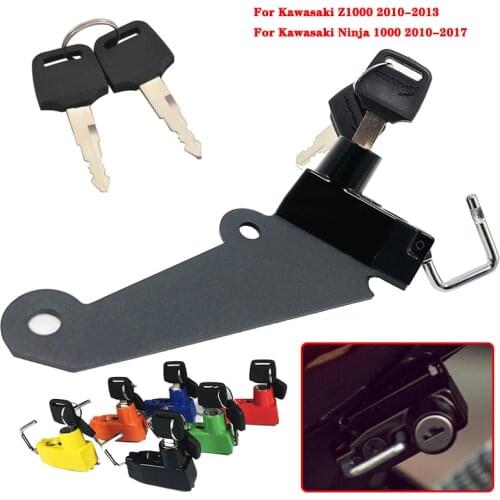 Motorcycle Helmet Lock Kit Aluminum with 2 Keys For Kawasaki Z1000 2010 2012 2013 Ninja 1000 NINJA1000 ninja1000 2010-2017