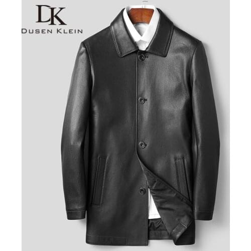 Men Genuine Leather Jacket Real Goat Leather Jackets Casual Black Pockets 2020 Autumn New Jacket for Man