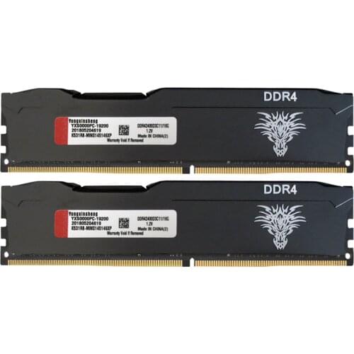 Yongxinsheng 32GB 2X16GB DDR4 RAM 2400MHz 288PIN Desktop Memory RAM PC4-19200MHz Cooling Vest Stick