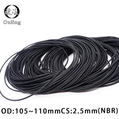 Rubber Ring Black NBR Sealing O Ring OD105/110/120/145/160*2.5mm Thickness Sealing O-Ring Seal Nitrile Gaskets Rings Washer