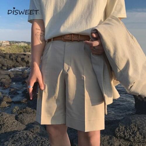Solid Mid-rise Shorts Men Korean Straight Loose Summer Mens Shorts