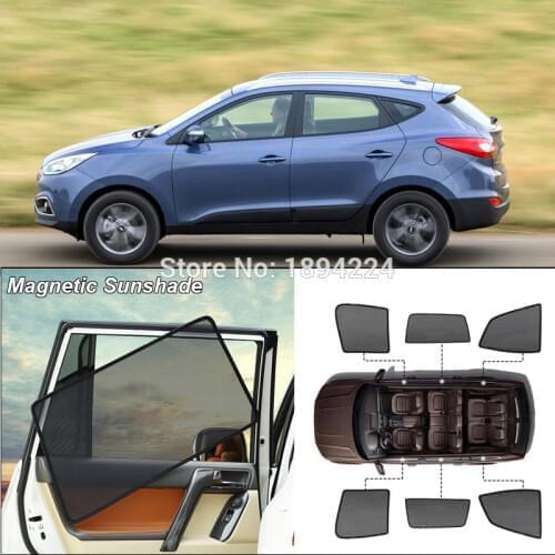 Car Full Side Windows Magnetic Sun Shade UV Protection Ray Blocking Mesh Visor For Hyundai IX35 2010