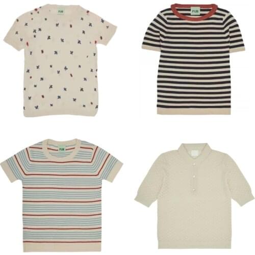 2021 New Summer Spring FUB Brand Family Matching Clothes Mother Daughter Cotton Kids Girls Knit Tops Sweaters Fashion Outfits