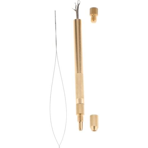 Ventilating Latch Pulling Hook Needles And Holder Kit for Making Lace Wig Hair Extension, Micro Rings Beads Links Threader