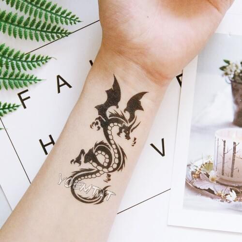 Waterproof Temporary Tattoo Sticker 10.5*6 cm Dragon Tattoo Water Transfer Fake Tattoo Flash Tattoos For Men Women #422