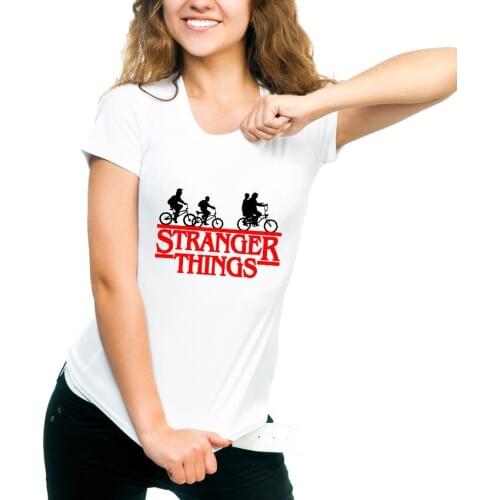 Strange Things Women Anime Print T-shirts Letter Short Sleeve graphic tees women funny t shirts woman clothes streetwear