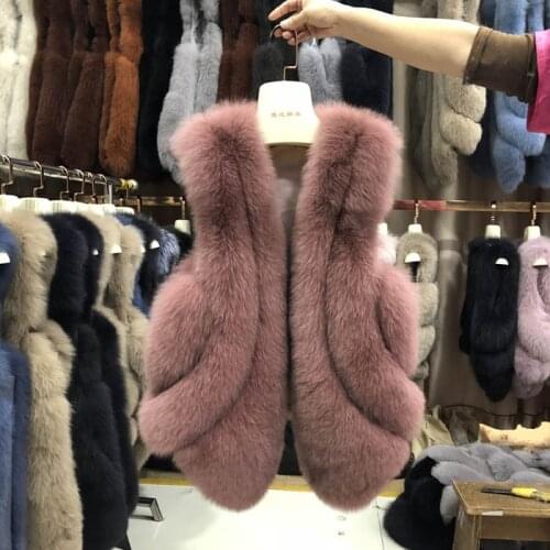 Girl Faux Fox Fur Vest Waistcoat Womens Coat Autumn And Winter New Style Fishtail Fox Fur Medium Length Vest Warm Female B112