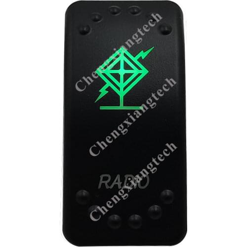 12V/24V Car Boat 3 Pins SPST ON/OFF Green & Blue Led Light Rocker Toggle Switch Radio for Carling ARB Narva 4x4