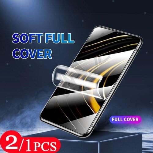 2/1Pcs protective film for Xiaomi POCO C3 F3 GT X3 X2 M3 M2 F2 pro pocophone F1 hydrogel film Not Glass phone screen protector