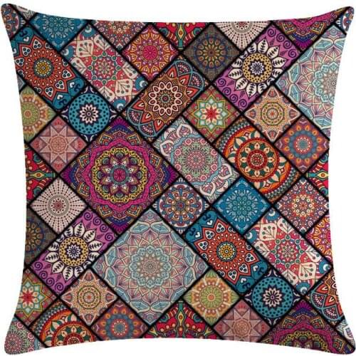 2018 Ethnic Pattern Geometic Stripe Multi Color Square Decorative Pillow Cotton Linen Throw Pillow Pillowcase Gifts ZY1111