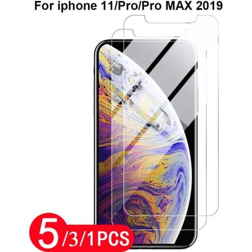 5/3/1Pcs tempered glass for iphone 11 pro X XR XS MAX 8 7 6 6S plus SE 2020 smartphone protective film phone screen protector