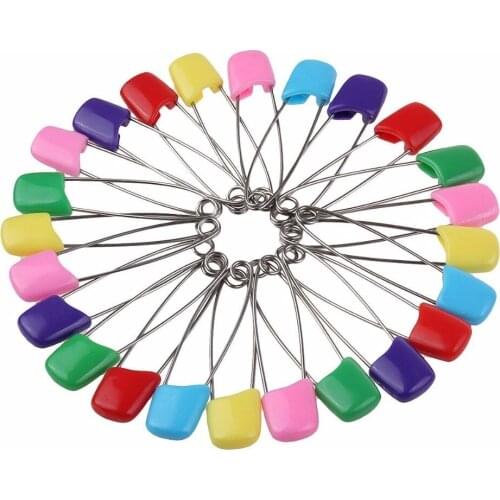 50Pcs Baby Pins Nappy Pins Colored Safety Pins Child Infant Kids Locking Cloth Diaper Pins