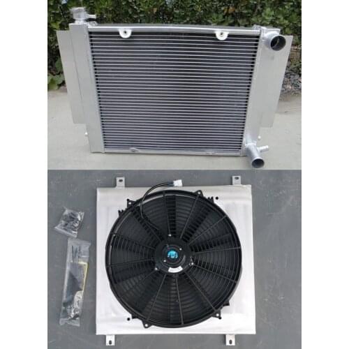 Aluminum Radiator Shroud With Heater PiPe For Fit Mazda RX2 RX3 RX4 RX5 RX7 + Aluminum Oil Cooler Oilcooler