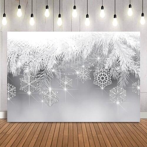 White Christmas Tree Backdrop for Photography Winter Snowflake Background for Photo Studio Photocall Vinyl Christmas Winter
