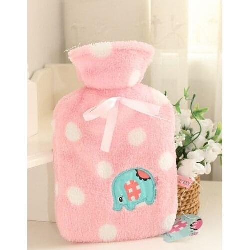 Free shipping Cute plush elephants water filling rubber hot water bag