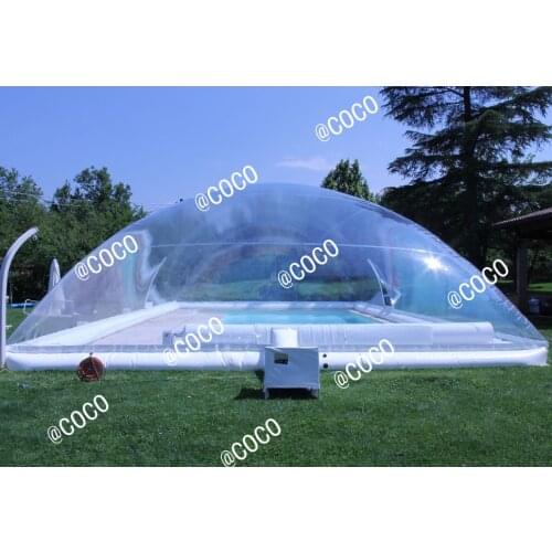 Free air ship to door!Commercial Pvc Inflatable Transparent Pool Dome, outdoor Swimming Pools Clear Cover Tent, blow up tent