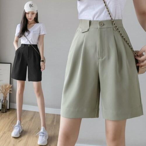 Summer Leisure Suit Pants Loose Fashion Womens Shorts Szorty Damskie Pantalon Taille Haute Femme Calzones Mujer Algodon
