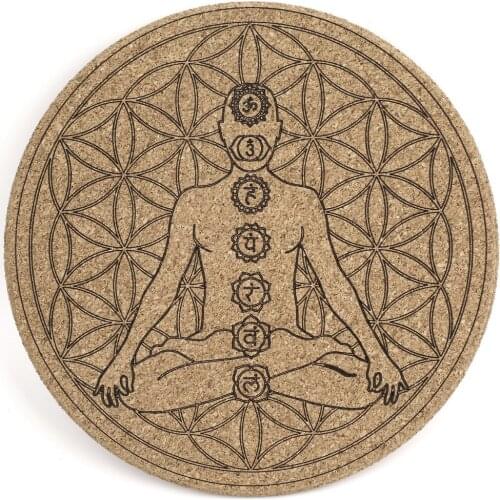 1pcs 19cm Wood Chakra Round Shape For Divination Wood Plate Slice Home Decor