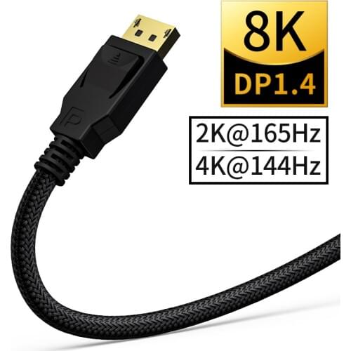Displyport DP 1.4 DP 1.2 Cables Support 8K@60Hz 4K@144 Display Stream Compression 32.4Gbps 32 bit HDR For Video PC Laptop TV