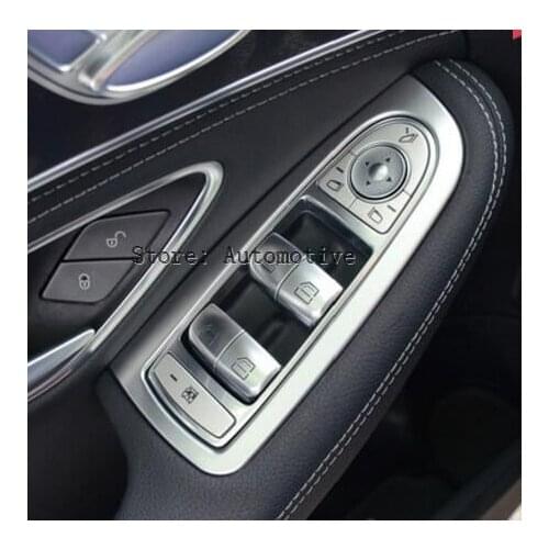 For Mercedes Benz C Class W205 Inner Door Window Switch Cover 2014-2015 4pcs