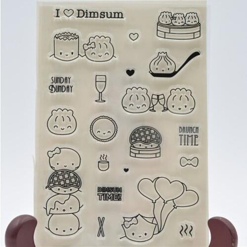 I Love Dimsum Transparent Clear Silicone Stamp/Seal for DIY scrapbooking/photo album Decorative clear stamp sheets FXL003