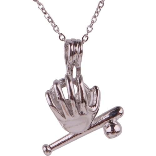 K1679 Dull Silver copper Hold hands Bead Pearl Cage Aroma Essential Oil Diffuser Locket Necklace with stainless steel chain