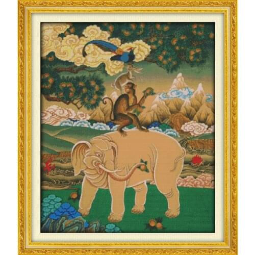 Joy sunday animals style The four lucky animal picture cross stitch patterns christmas free counted craft for home decoration