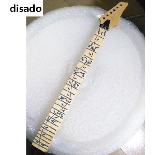 Disado 24 Frets maple Electric Guitar Neck maple fingerboard inlay blue tree of life wood color Guitar accessories parts