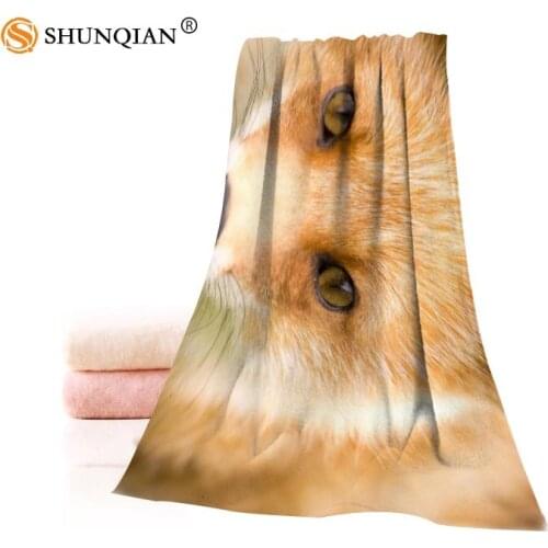Hot Custom Fox Animals Towel Printed Cotton Face/Bath Towels Microfiber Fabric For Kids Men Women Shower Towels A7.24-1