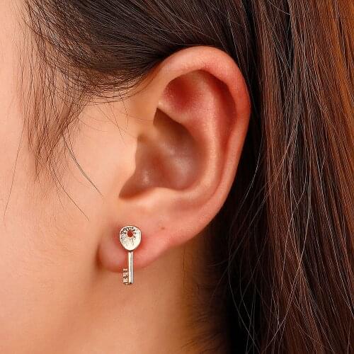 INS Hot Simple Geometric Earrings For Women Men Fashion Key Shape Creative Personality Earrings Male Fmale Jwelery Gift Party