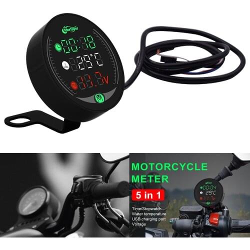 5-In-1 Motorcycle Multi-Function Meter Water Temperature Time Voltmeter For Suzuki gsf 600 650S Bandit GSXR1300 RGV250 Newest