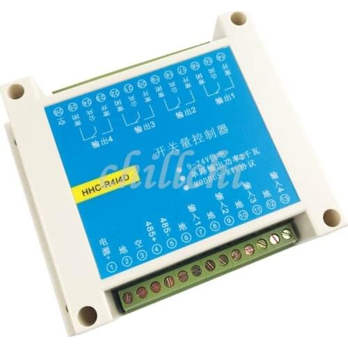 MODBUS RTU protocol 4 into four RS485 control relay module switch input and output PLC modules