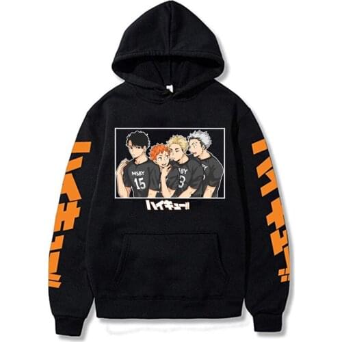 Cartoon Haikyuu Unisex Kuroo Anime Bokuto Manga Hoodies Shoyo Volleyball Creative Hinata Shoyo Hoodies Fashion Sweatshirt