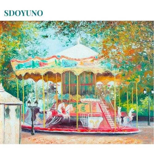 SDOYUNO Acrylic Paint By Numbers Landscape DIY Frameless 60x75cm Oil Painting By Numbers On Canvas Scenery Digital Hand Painting