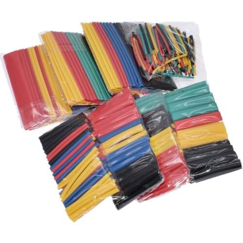 328Pcs/set Sleeving Wrap Wire Car Electrical Cable Tube kits Heat Shrink Tube Tubing Polyolefin 8 Sizes Mixed Color
