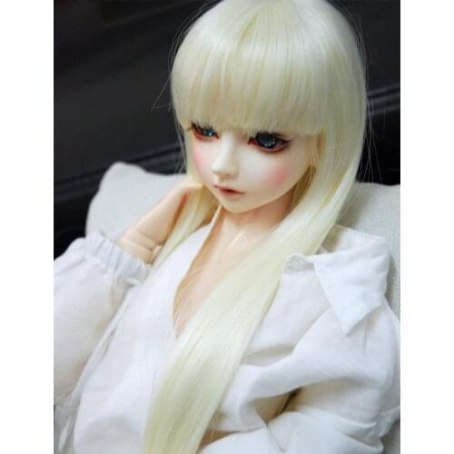 New BJD Doll wig For 1/3 1/4 1/6 1/8 Bjd DD SD Wig High Temperature Fashion Golden Long straight hair Bjd Wig Doll accessories