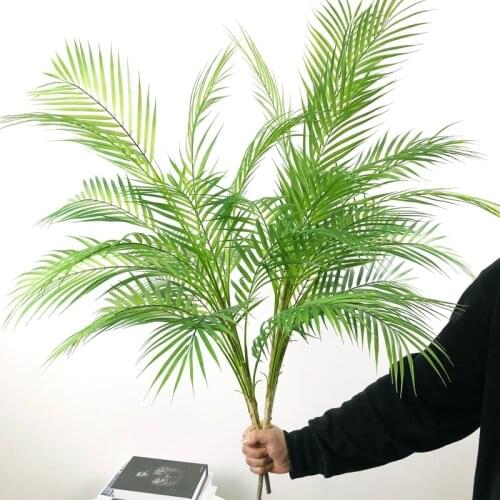 96cm 13 Leaves Large Artificial Palm Tree Tropical Plants Leaves Fake Monstera Plastic Faux Shrubs for Home Bedroom Decoration