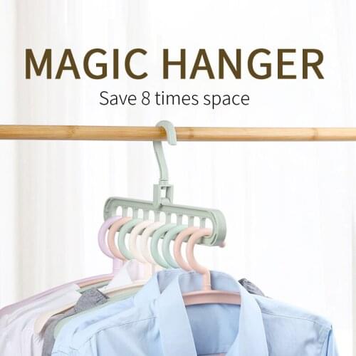 Plastic Multi-port Support Hangers 9Holes For Clothes Drying Rack Multifunction Home Clothes Rack Drying Hanger Storage Hangers