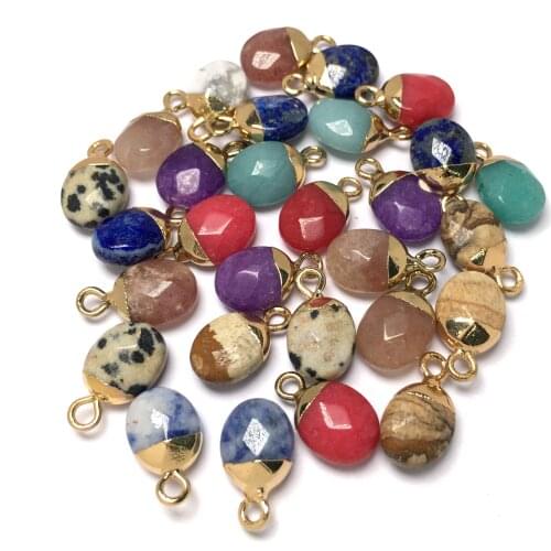 Natural Stone Quartz Agates Pendants Irregular Lapis Lazuli Charms for Jewelry Making DIY Necklace Earrings Accessories