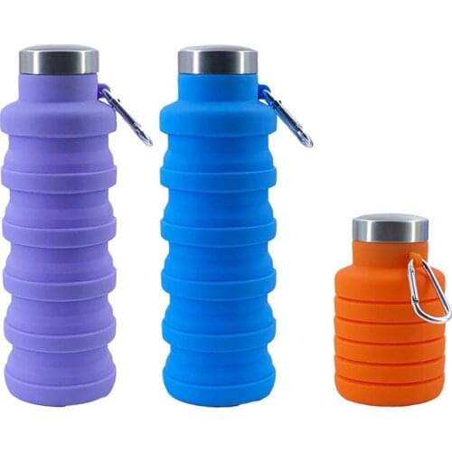 Portable Silicone Folding Cup 500ml Creative Cycling Sports Water Bottle Bottle Outdoor Retractable Silicone Water Cup